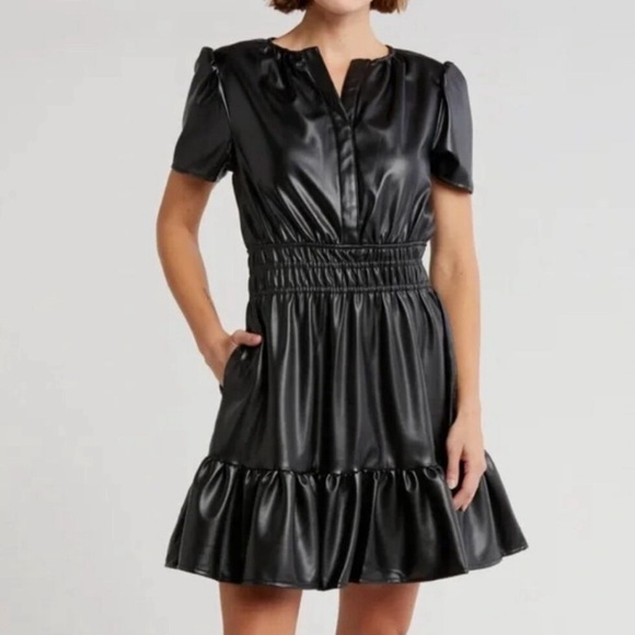 Vigoss Ladies' Faux Leather Dress‎ Black Small - Picture 1 of 2